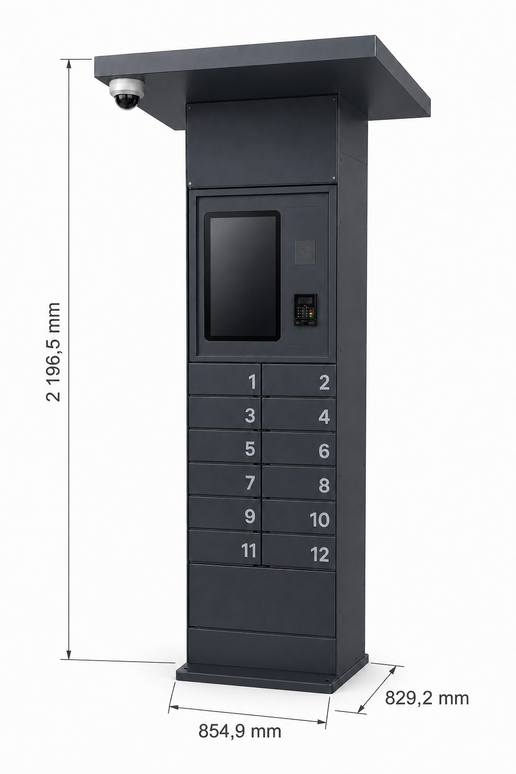 Key Box Payment4U v antracitovém provedení s rozměry